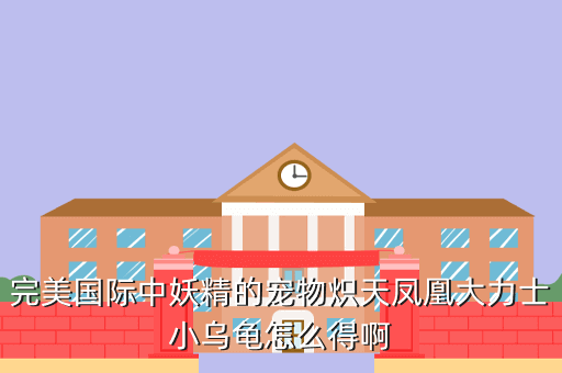 完美国际中妖精的宠物炽天凤凰大力士小乌龟怎么得啊
