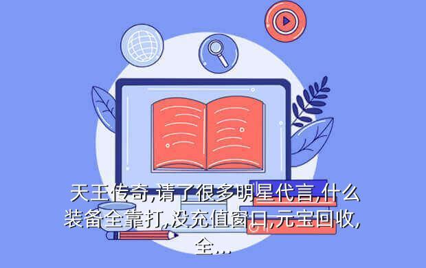  天王传奇,请了很多明星代言,什么装备全靠打,没充值窗口,元宝回收,全...