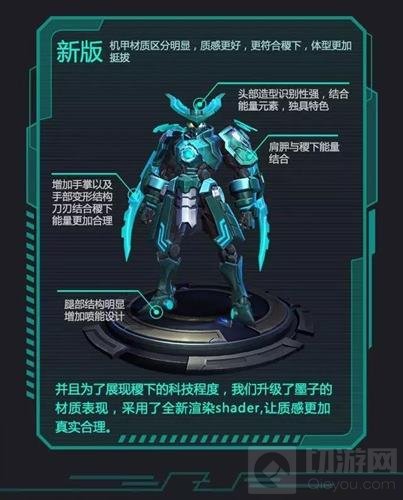 王者荣耀新版墨子图鉴 全新的铠甲自带特效